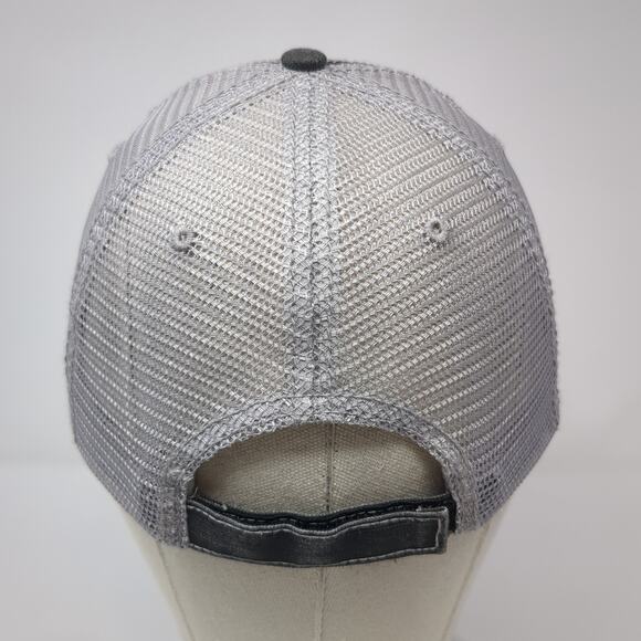 Ha Strapback Trucker Hat Gray One Size Adjustable Distressed Mesh Back 6 Panel - Picture 6 of 9